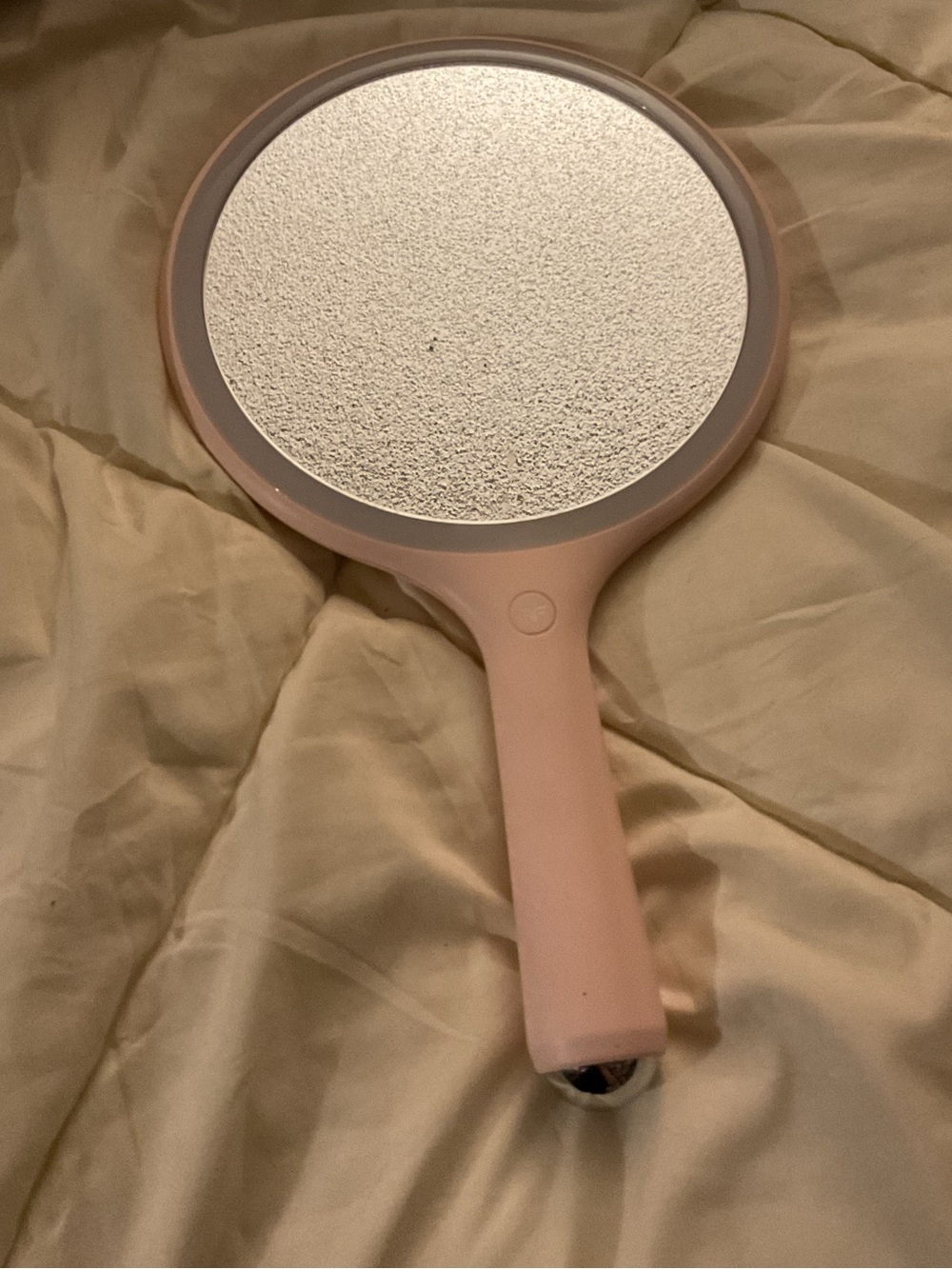 Rechargeable Pink Handheld Lighted Makeup Mirror